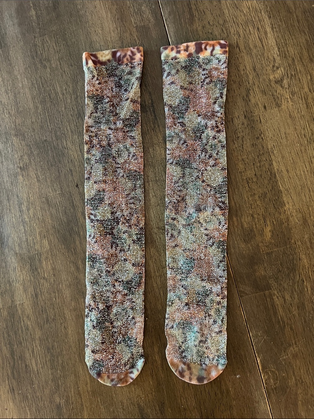 Vintage glitter pair of Multicolor Patterned Socks